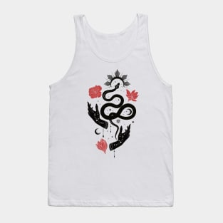 Tarot Symbols • Witchcraft • Black & Red Tank Top